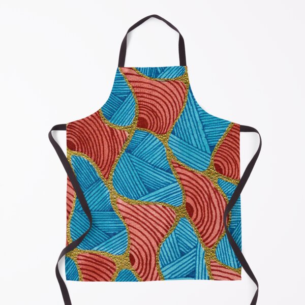 Item preview, Blue Red Gold Abstract Geometric Watercolour Pattern designed and sold by ArithraStudio.