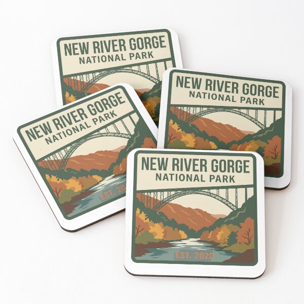 Item preview, New River Gorge National Park West Virginia Retro Bridge Badge designed and sold by LittleArij.