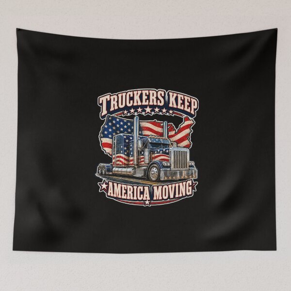 Item preview, Truckers Keep America Moving – Patriotic US Trucker designed and sold by Zerberus71.