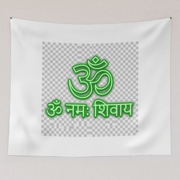 Item preview, Om Namah Shivaya Neon Green Sanskrit Mantra - Om Symbol Glow designed and sold by Csaba1983.