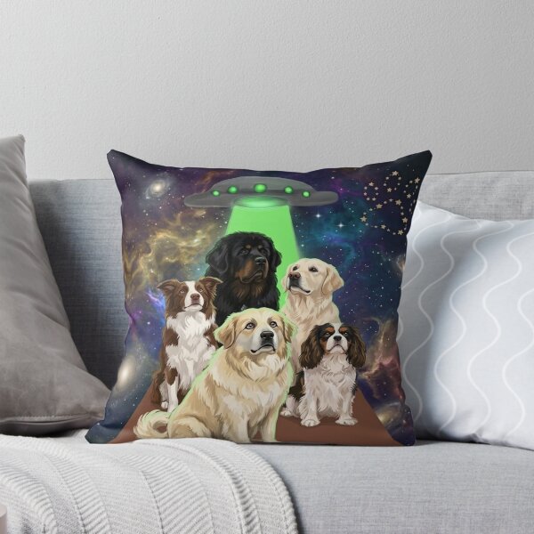 Item preview, Dogs In Space Abduction - Funny Cosmic Dog Lover Art designed and sold by PetalsPaws.