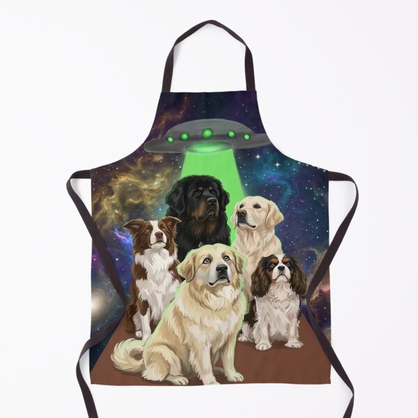 Item preview, Dogs In Space Abduction - Funny Cosmic Dog Lover Art designed and sold by PetalsPaws.