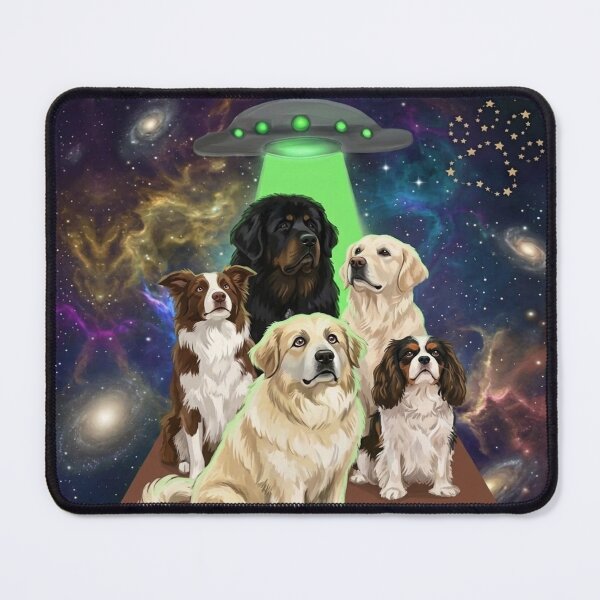 Item preview, Dogs In Space Abduction - Funny Cosmic Dog Lover Art designed and sold by PetalsPaws.