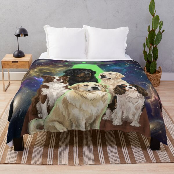 Item preview, Dogs In Space Abduction - Funny Cosmic Dog Lover Art designed and sold by PetalsPaws.