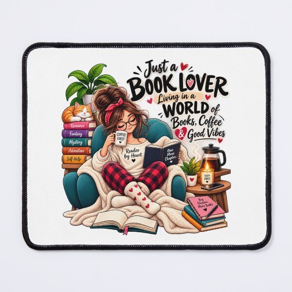 Item preview, Just a Book Lover Cozy Reading Girl Coffee & Good Vibes Design designed and sold by TrendVault USA.