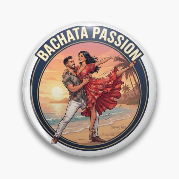 Item preview, Bachata Passion Retro Emblem – Acrobatic Latino Dance Couple Lift, Round Beach Sunset Graphic Novel Apparel Sticker designed and sold by SmartPuns.