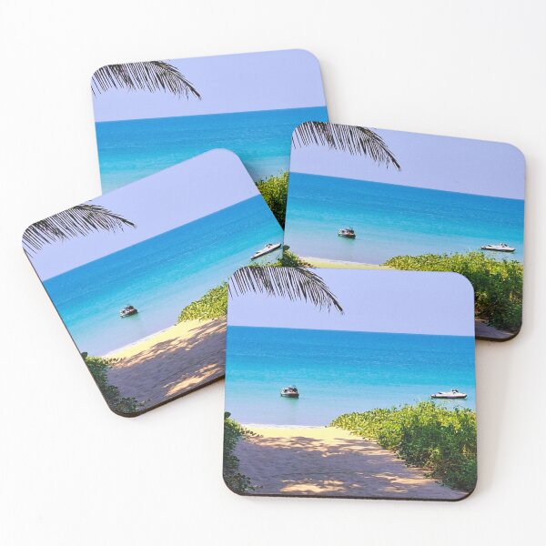 Item preview, Pathway to Tropical Beach with Jet Ski, Ocean Wave Photography designed and sold by BlossoraStudio.