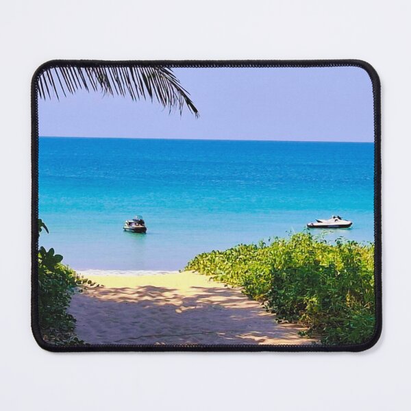 Item preview, Pathway to Tropical Beach with Jet Ski, Ocean Wave Photography designed and sold by BlossoraStudio.