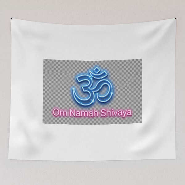 Item preview, Om Namah Shivaya Blue and Pink Neon - Om Symbol Spiritual Glow designed and sold by Csaba1983.