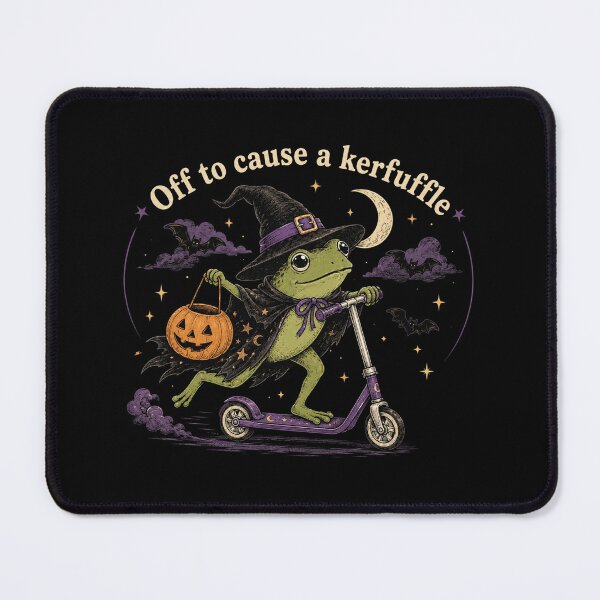 Item preview, Halloween Frog Witch Scooter Off to Cause a Kerfuffle, Funny Spooky Frog Shirt designed and sold by Quiajia.