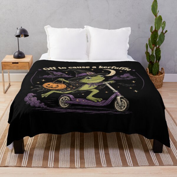 Item preview, Halloween Frog Witch Scooter Off to Cause a Kerfuffle, Funny Spooky Frog Shirt designed and sold by Quiajia.
