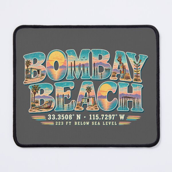 Item preview, Vintage Bombay Beach California Coordinates Salton Sea Art designed and sold by SimplyJasper.