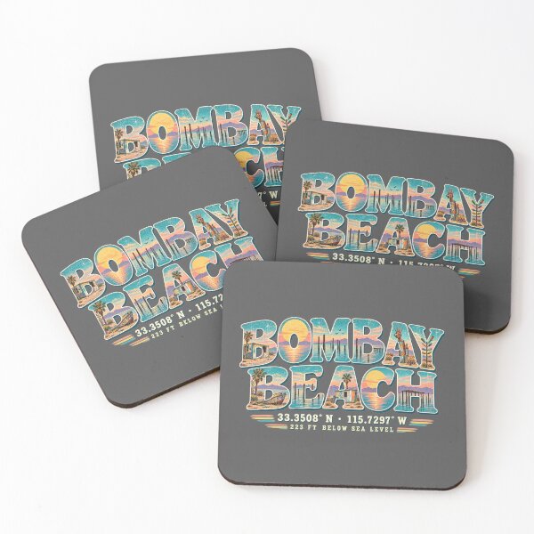 Item preview, Vintage Bombay Beach California Coordinates Salton Sea Art designed and sold by SimplyJasper.