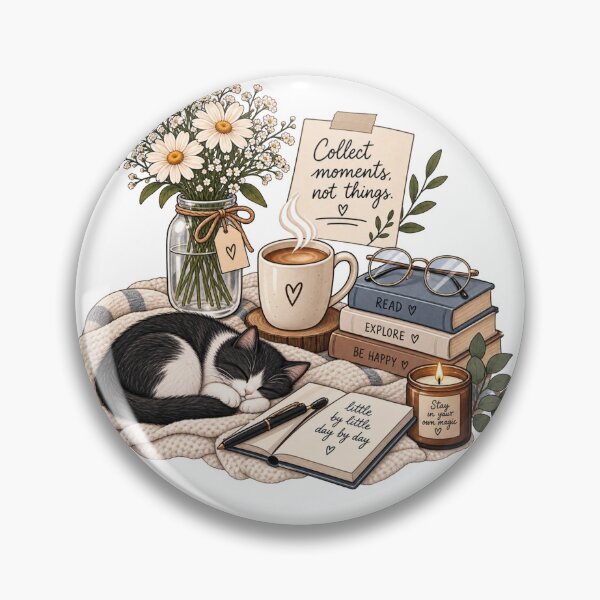 Item preview, Collect Moments Not Things Cozy Book Coffee Cat Lover designed and sold by MUSA'S.