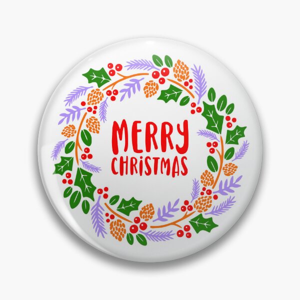 Item preview, "Merry Christmas" Festive Holly & Berry Wreath Design designed and sold by EleFile.