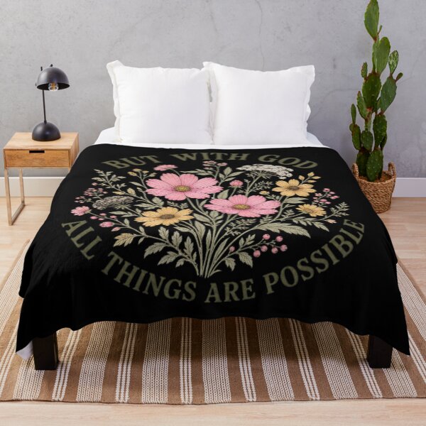 Item preview, With God All Things Are Possible Floral Wreath designed and sold by MOCH- ART.