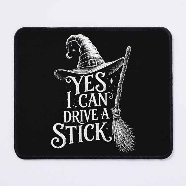 Item preview, Yes I Can Drive A Stick Funny Witch Broom Retro Halloween designed and sold by Kladhadredo.