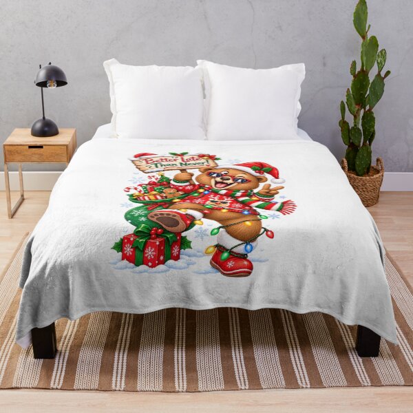 Item preview, Funny Christmas Bear Better Late Than Never – Cute Holiday Watercolor Design designed and sold by Sitred123.