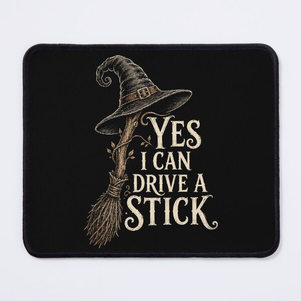 Item preview, Yes I Can Drive A Stick Funny Witch Broom Retro Halloween designed and sold by Kladhadredo.