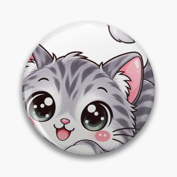 Item preview, Cute Gray Tabby Cat – Kawaii Chibi Kitten Lying Down with Big Eyes Sticker designed and sold by ghatwalsachin.
