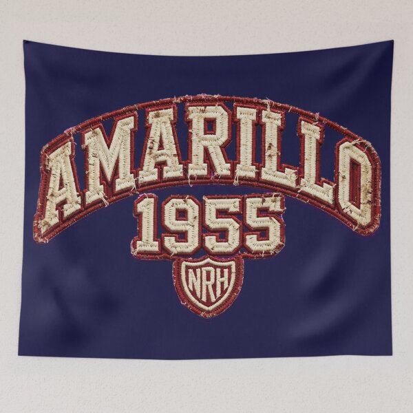 Item preview, AMARILLO 1955 Varsity Patch - Texas Route 66 College Design designed and sold by Normandy Road Heritage™ - Vintage Garage Art.