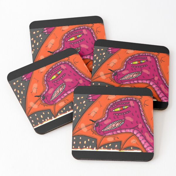 Item preview, Fierce Pink Dragon with Fiery Background designed and sold by Fibi-studio.