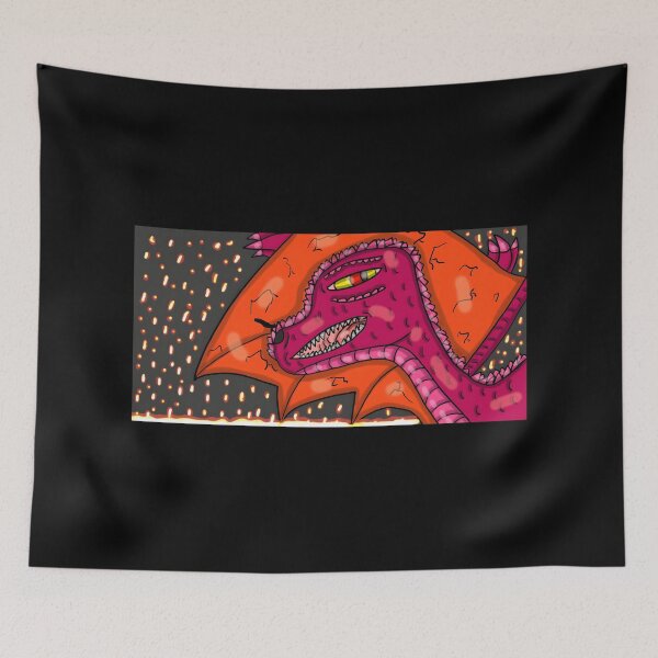 Item preview, Fierce Pink Dragon with Fiery Background designed and sold by Fibi-studio.