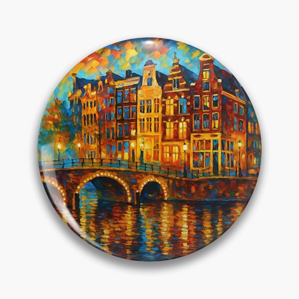Item preview, Amsterdam bu night painting, the Netherlands – A Beautiful place in Europe. designed and sold by GalleryKauffeld.