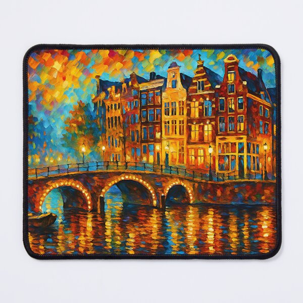 Item preview, Amsterdam bu night painting, the Netherlands – A Beautiful place in Europe. designed and sold by GalleryKauffeld.
