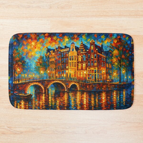 Item preview, Amsterdam bu night painting, the Netherlands – A Beautiful place in Europe. designed and sold by GalleryKauffeld.