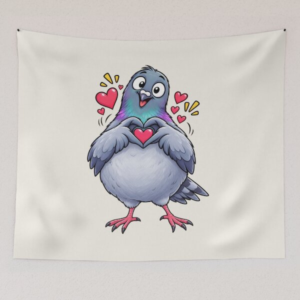 Item preview,  Cute Love Pigeon – Romantic Bird Heart Hands Cute Animal Lover Gift designed and sold by waikibi ⭐⭐⭐⭐⭐.