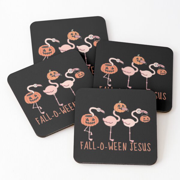 Item preview, Halloween Jack o lantern Flamingos Fall o ween Jesus Spooky Season                        designed and sold by Forevermore.
