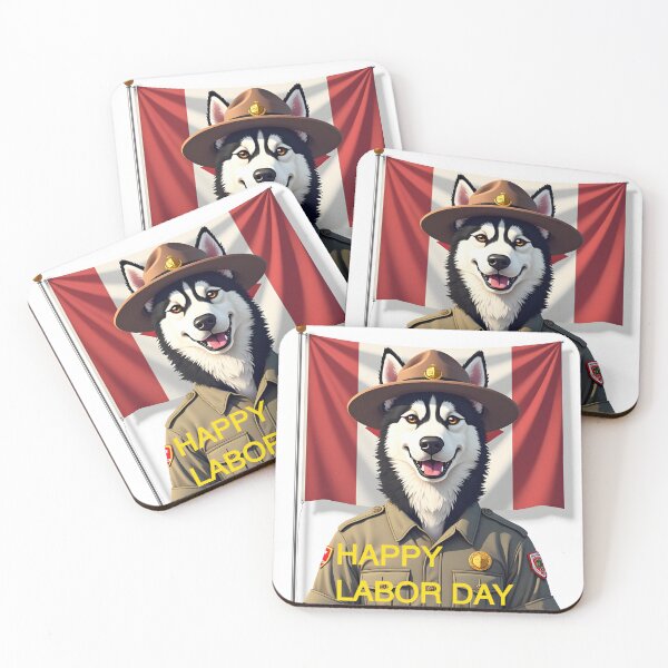 Item preview, HAPPY LABOR DAY SIBERIAN HUSKY RANGER CANADA FLAG designed and sold by PawsStudioAU.