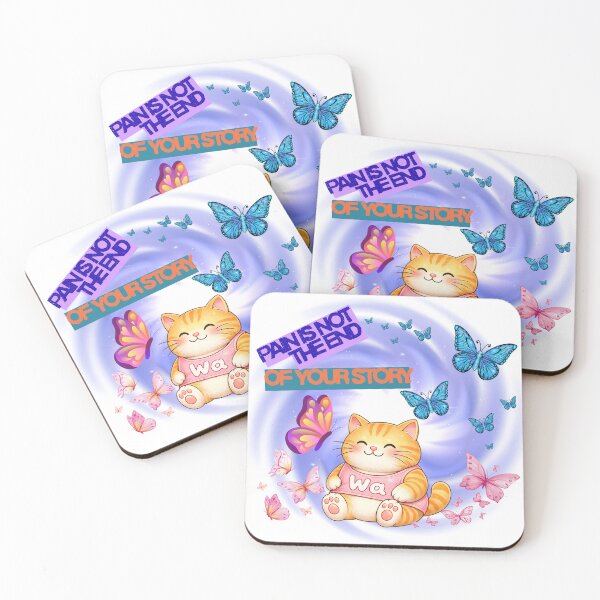Item preview, Pain Is Not the End of Your Story – Kawaii Butterfly Cat designed and sold by Wawa5656.