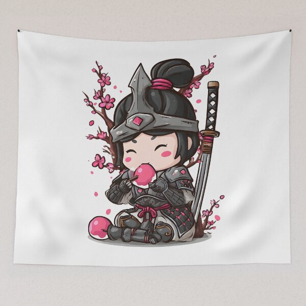 Item preview, cute chibi samurai designed and sold by cutemakerotart.