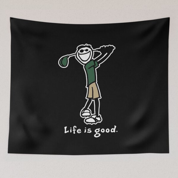 Item preview, Happy Stick Figure Golfer - Life is Good designed and sold by Shopeon Designs.