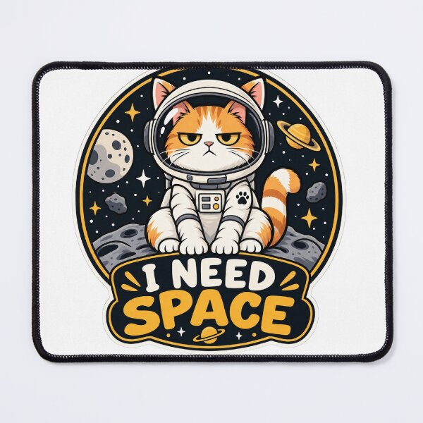 Item preview, I need space – space cat designed and sold by NorthPeak Studio.