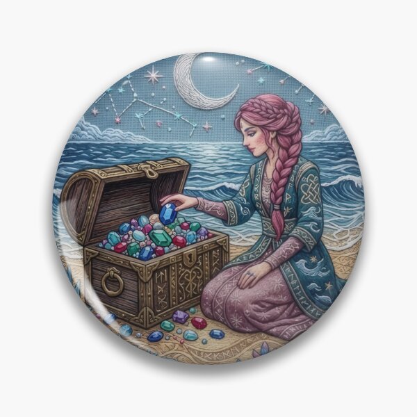 Item preview, Celtic Woman Discovering Gemstones On Beach designed and sold by Azurart2.