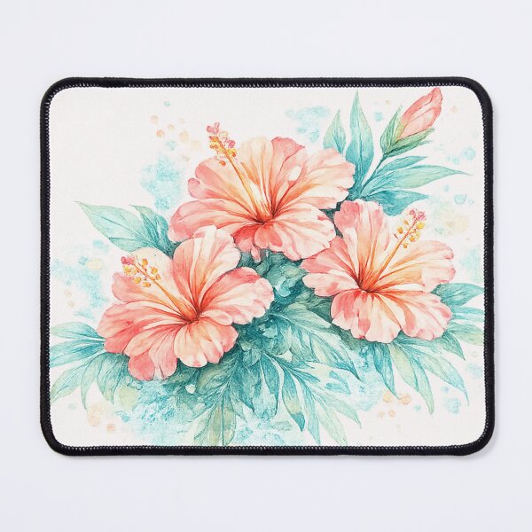 Item preview, Blue Lagoon Hibiscus Bouquet | Watercolor Tropical Floral Art | Botanical Flower Illustration designed and sold by IamNolmo.
