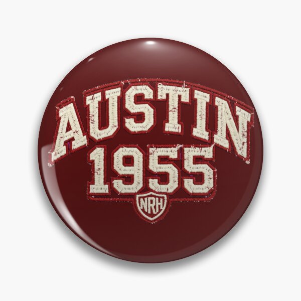 Item preview, AUSTIN 1955 Varsity Patch - Texas College Retro Design designed and sold by Normandy Road Heritage™ - Vintage Garage Art.