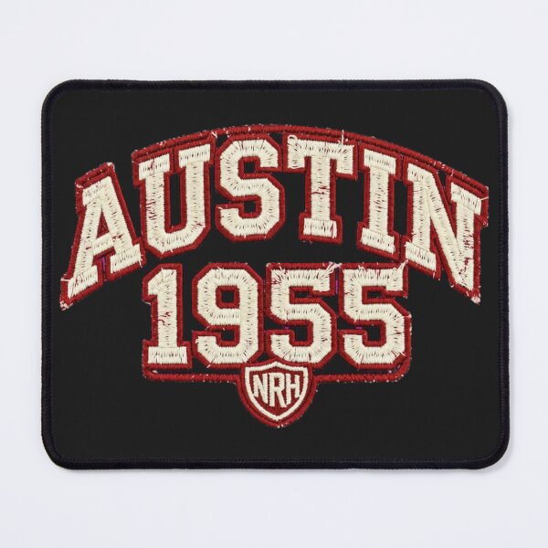 Item preview, AUSTIN 1955 Varsity Patch - Texas College Retro Design designed and sold by Normandy Road Heritage™ - Vintage Garage Art.