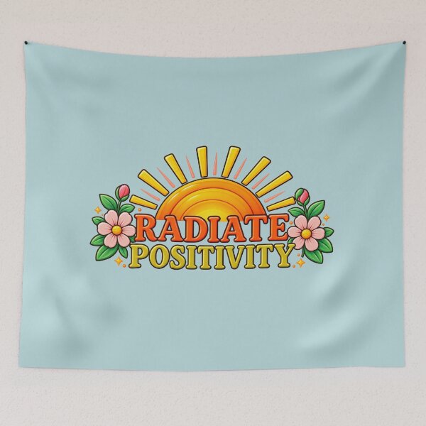 Item preview, Radiate Positivity – Retro Sun & Flowers designed and sold by StickyDelights.