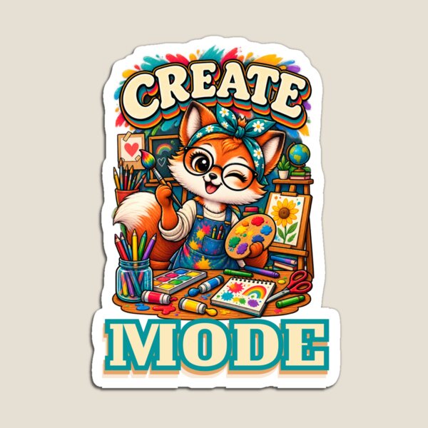 Item preview, Create Mode Cute Art Teacher Fox Retro Back to School designed and sold by midnightstaticc.