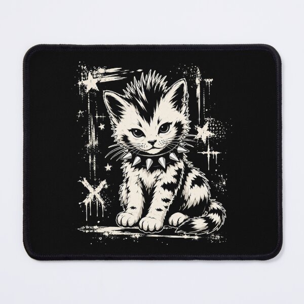 Item preview, Grunge Punk Cat with Crown and Spiked Collar designed and sold by Kladhadredo.