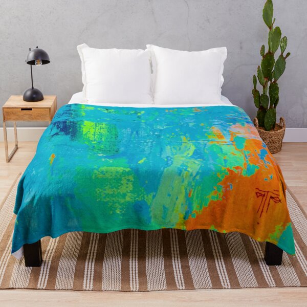 Item preview, abstract in blue and orange designed and sold by Tereza Pilar Art.