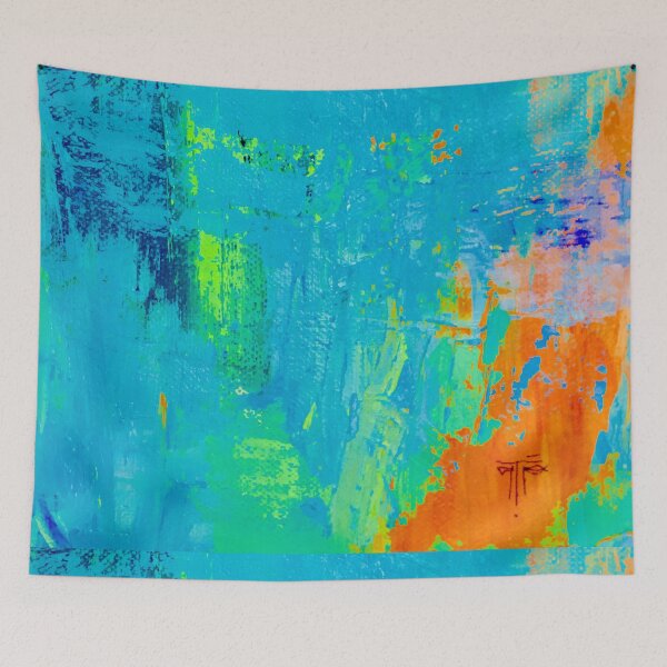 Item preview, abstract in blue and orange designed and sold by Tereza Pilar  Art.