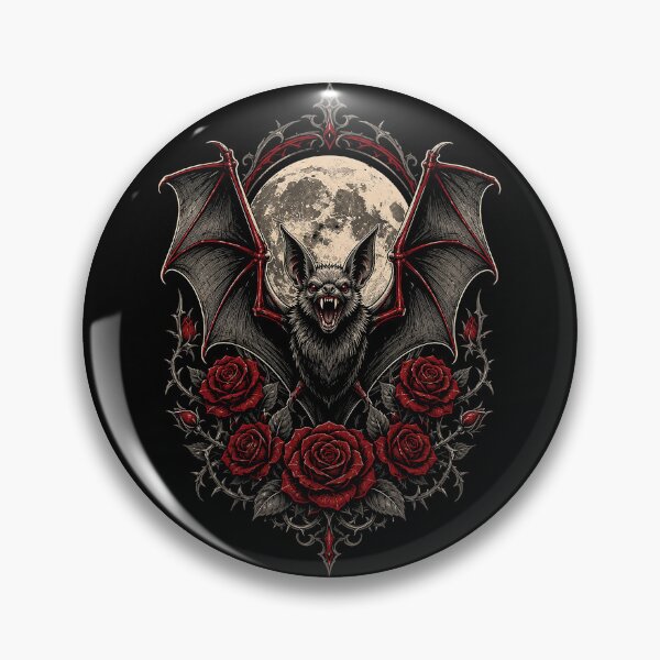 Item preview, Gothic Vampire Bat & Red Roses – Full Moon Halloween Art designed and sold by Stinky Lincy's Apparel Company.