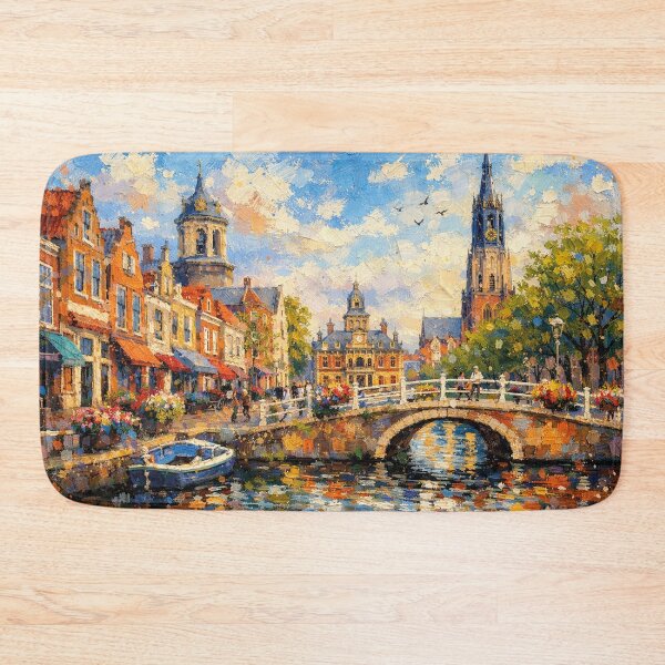Item preview, A painting of Delft, the Netherlands – A Beautiful place in Europe. designed and sold by GalleryKauffeld.