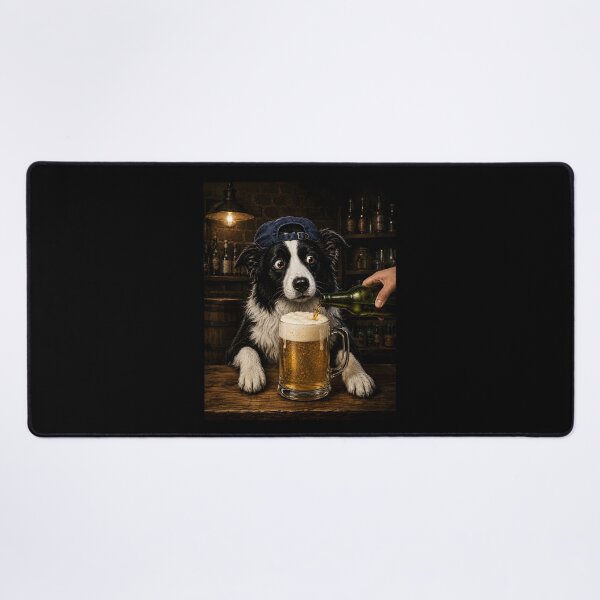 Item preview, Border Collie Drinking Beer designed and sold by Animavera.