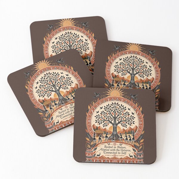 Item preview, Rooted in Nature Aligned with the Universe – Warli Tree of Life Art designed and sold by Chirayu1111.